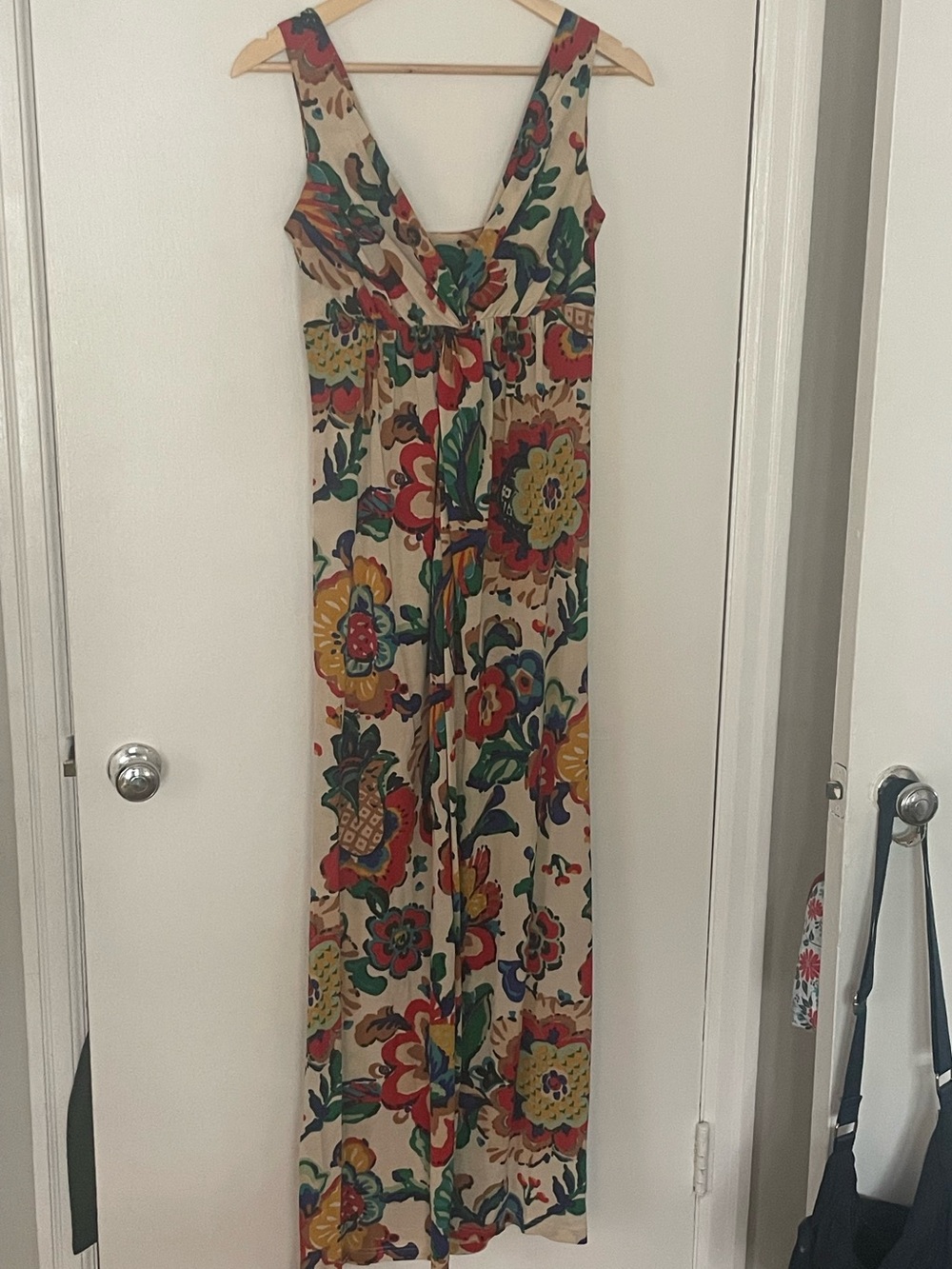 TORY BURCH silk and cotton floral maxi  dress size XS